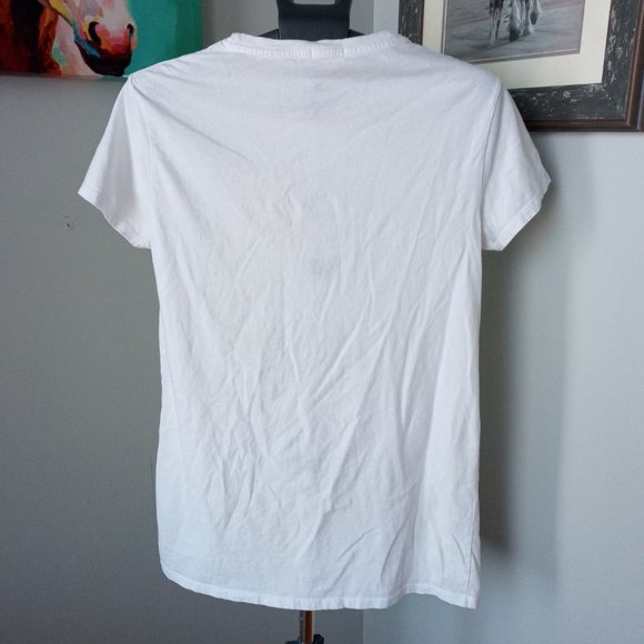 Nastygal Collection GIRL POWER white Graphic T-Shirt size 6 - Picture 2 of 6